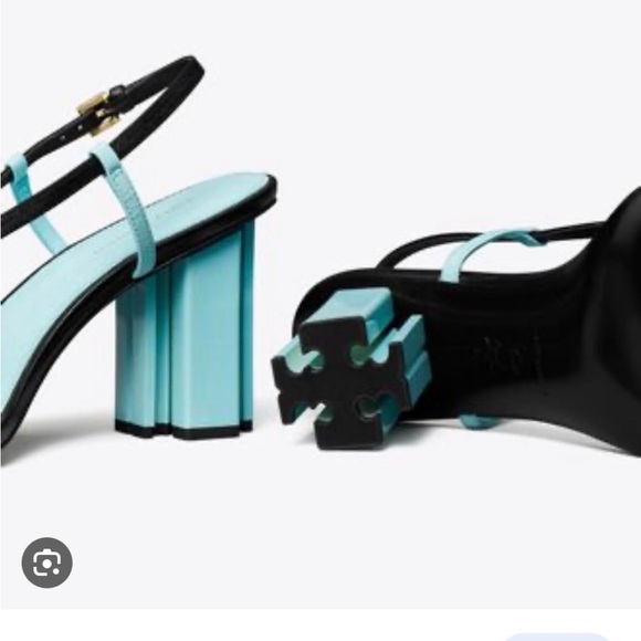 Tory Burch Black and Blue Strap Heels - Picture 12 of 12